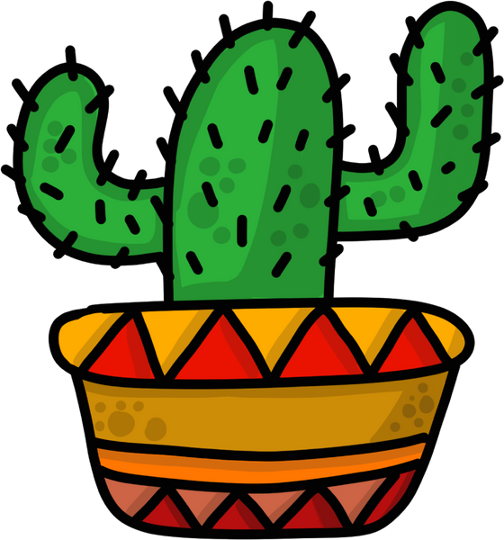 Cactus in a Mexican Pot 